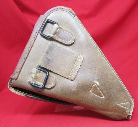 Japanese WWII Rubberized Canvas Type 14 Nambu Pistol Holster, GI Souvenir — image 3