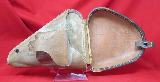  Japanese WWII Rubberized Canvas Type 14 Nambu Pistol Holster, GI Souvenir — image 4