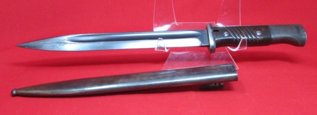  German WWII S84/98 Bayonet & Scabbard, Mismatched, E. Pack 1937 — image 4
