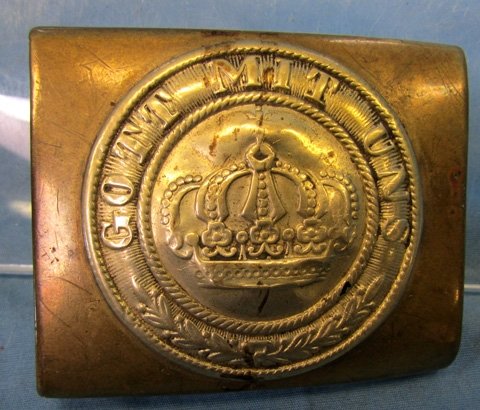  Geman Pre WWI, M1845 Pattern Prussian Enlisted Buckle, 4 Solder Point Reverse — image 2