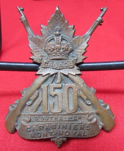  Canadian WWI 150th Carabiniers Cap Badge — image 2