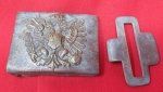 Austrian, WWI Brass Infantry Enlisted Buckle and Keeper, Field Recovered