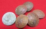 Russian WWI Lot of 6 Uniform Buttons, Field Recovered