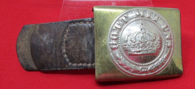  German Pre WWI, M1847 Prussian Enlisted Buckle & Tab, 4 Solder Points — image 2