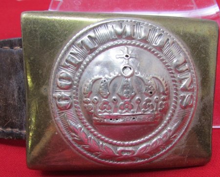  German Pre WWI, M1847 Prussian Enlisted Buckle & Tab, 4 Solder Points — image 3