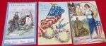 US Post Civil War Patriotic Post Card Lot of 3