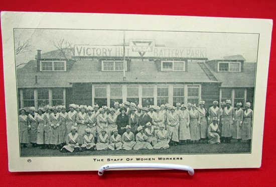  US WWI YMCA Patriotic Postcard, Women Nurses at Victory Hut Battery Park, YMCA — image 2