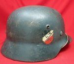 German WWII M1935 Double Decal Luftwaffe Helmet, ET64