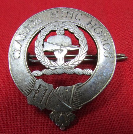  Scottish Clan Buchanan Brooch, Clarior Hinc Honas, Silver Marked — image 2