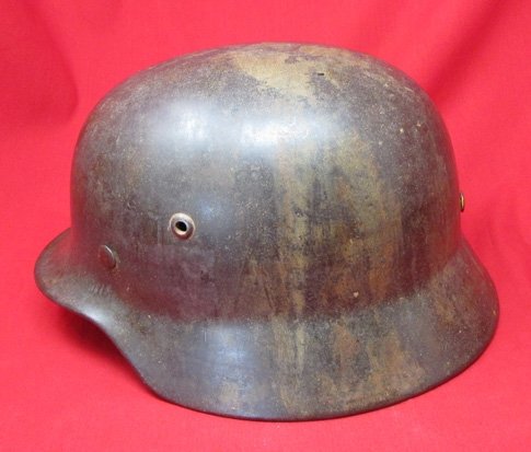  German WWII M1935 Double Decal Steel Helmet Project, SE66 — image 6