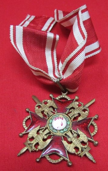  Imperial Russia, WWI Order of St. Stanislaus 2nd Class Neck Order, Bronze-Gilt — image 2