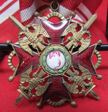  Imperial Russia, WWI Order of St. Stanislaus 2nd Class Neck Order, Bronze-Gilt — image 3