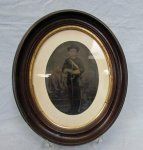 US Civil War Full PlateArmed Soldier Tintype in Original Frame