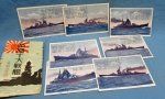 Japanese WWII Battleship Postcard Set, GI Souvenir