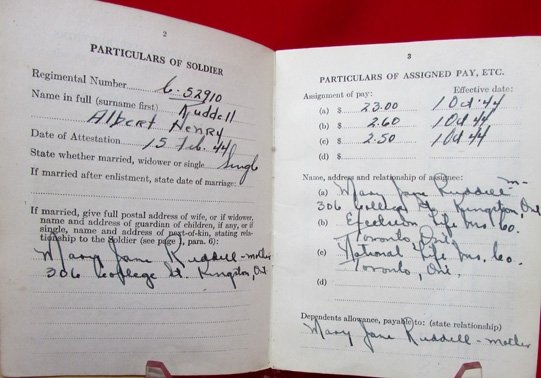  Canada WWI Soldiers Active Service Pay Book Set — image 4