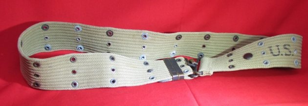  US WWII M1936 Pistol Belt, Light OD Canvas, — image 2