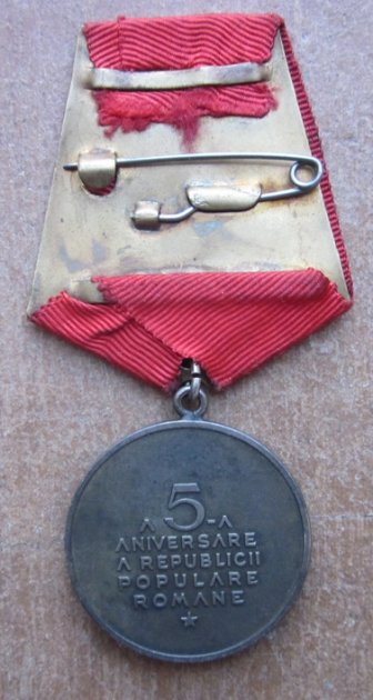  Romania, Communist Era, RSR Medal for the 5th Anniversary of the Socialist Republic 1947-1952 — image 3