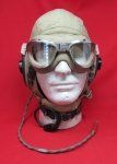 US WWII ANH15 Flying Helmet, AN-6530 Goggles, Throat Mike & …