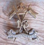 British WWI-WWII 13th Lancers Cap Insignia, Indian Made