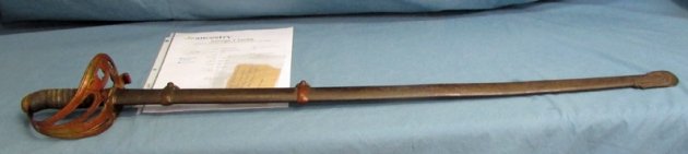  US Civil War, M1860 Non-Regulation Officers Sword, 5th NY Cavalry, Johnny-Reb Souvenir? — image 2