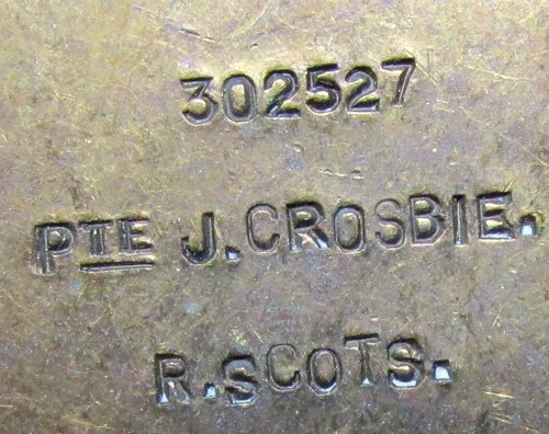  British WWI 1914-15 Star, PTE J. Crosbie, Royal Scots — image 4