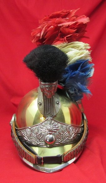  French Late 19th Century Cavalry Helmet & Ticolor Plume — image 2
