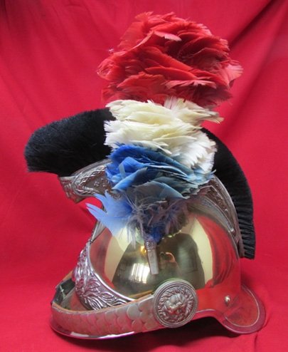  French Late 19th Century Cavalry Helmet & Ticolor Plume — image 5