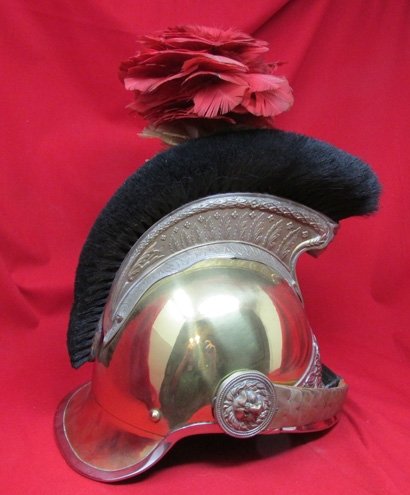  French Late 19th Century Cavalry Helmet & Ticolor Plume — image 6