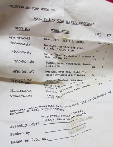  US WWII Jungle 1st Aid Kit, Vietnam War Repack — image 6
