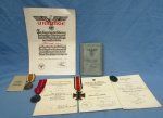 German WWII Wehrpass, Award Document & Medal Lot, KIA Russian …