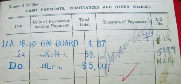  Canada WWI Soldiers Active Service Pay Book — image 5