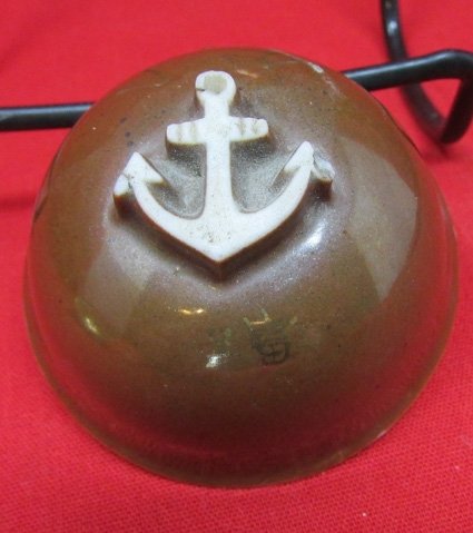  Japanese WWII Navy Helmet Porcelain Sake Cup — image 3
