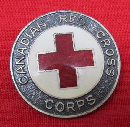 Canadian WWII Era Red Cross Corps Enameled Badge — image 2