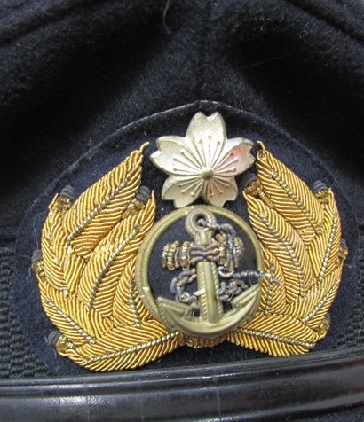  Japanese WWII Naval Officer Blue Wool Visor Hat — image 3