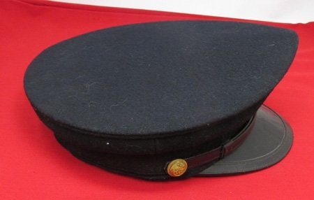  Japanese WWII Naval Officer Blue Wool Visor Hat — image 5