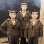 Japanese Pre WWII Studio Photo, 3 IJN Sailors