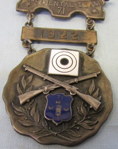  US 1922 71st New York Infantry Regimental Team Marksmanship Medal, Sterling — image 5