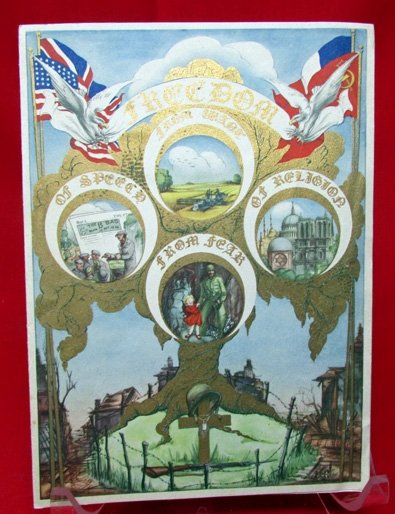  US WWII Christmas Card, The Four Freedoms — image 2