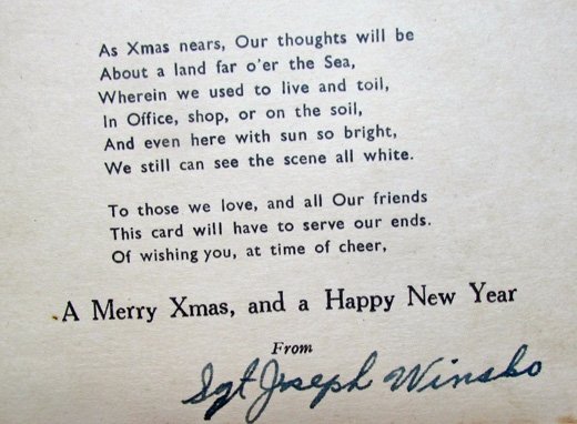  US WWII CBI Christmas Card, Greetings From India, Signed — image 3