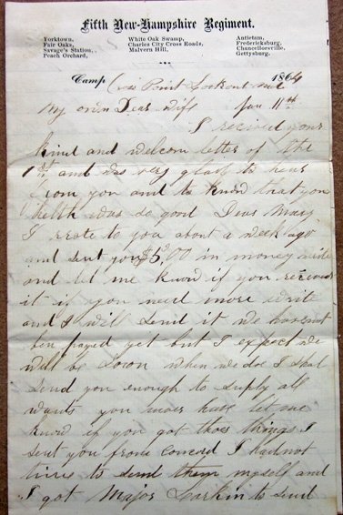  US Civil War 5th New Hampshire Inf'y, Letter & Envelope Archive, Petersburg Assault, June 16 1864 — image 5