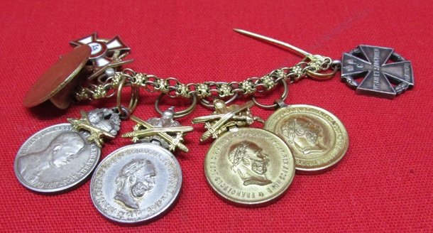  Austrian Imperial Era, 6 Place Miniature Medal Chain — image 2