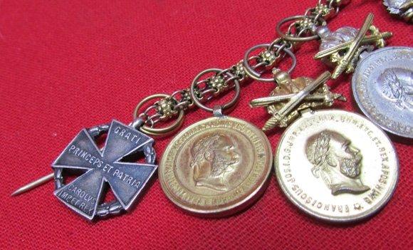  Austrian Imperial Era, 6 Place Miniature Medal Chain — image 3