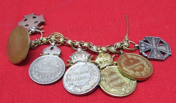  Austrian Imperial Era, 6 Place Miniature Medal Chain — image 5