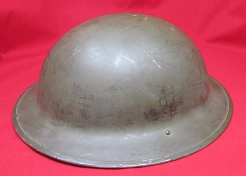  British WWII Tommy Helmet Shell, 1940 Dated, Polish Eagle Stencil — image 4