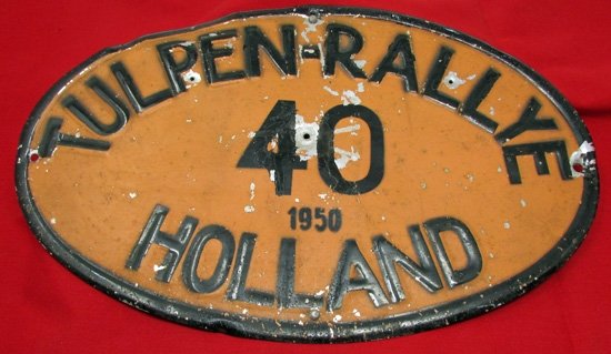  Dutch, 1950 Tulpen Rally, Participants License Plate, Car Number.40 — image 4