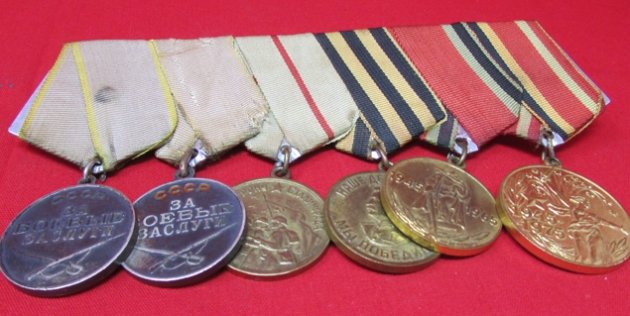  Soviet WWII 6 Place Medal Bar, Stalingrad Veteran — image 2