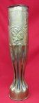 French WWI Trench Art Shell Vase, Leaves