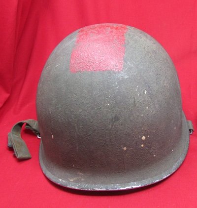  US WWII M1 Steel Helmet & Liner, Swivel Bale, Red Stripe Top — image 6