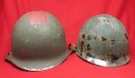 US WWII M1 Steel Helmet & Liner, Swivel Bale, Red …