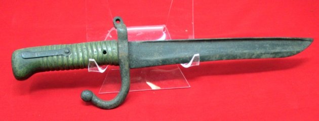  French, Franco-Prussian War, Cut-Down 1866 Chassepot Bayonet Fighting Knife, Battle Damage — image 2